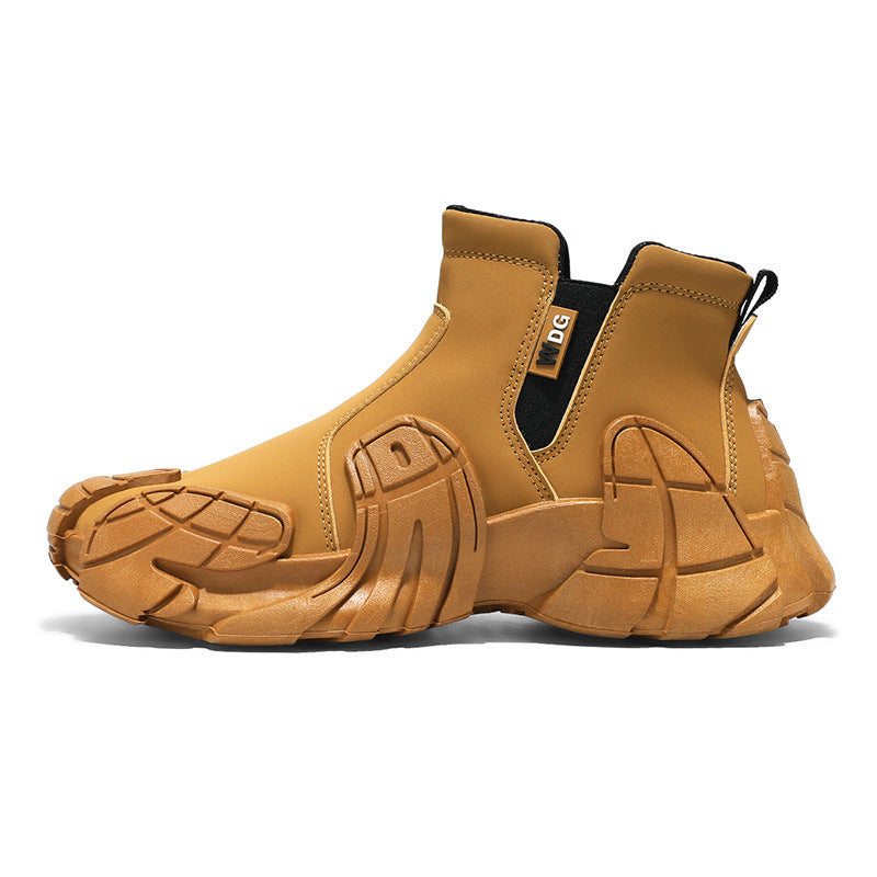 Men's waterproof and anti slip labor protection Martin boots with plush cotton shoes