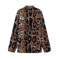 Jacquard high neck leopard print top