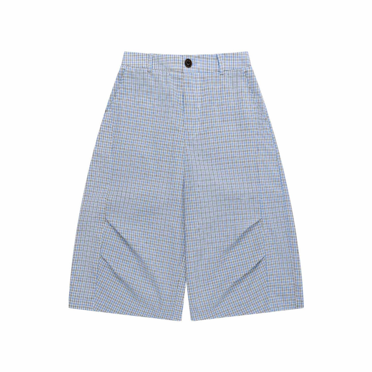 Color blocking plaid cropped pants
