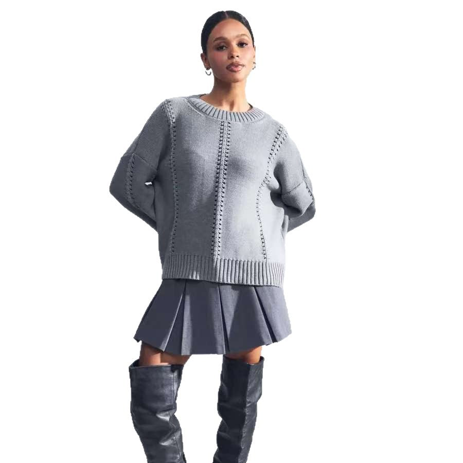 Hollow out pullover sweater for women in autumn and winter