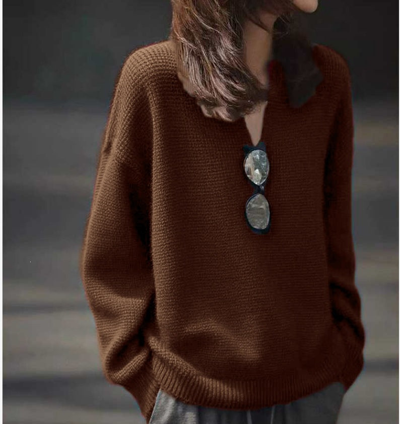 V-neck Knitted Top for Spring