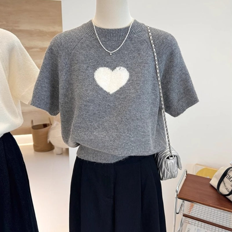 Love short sleeved knitted t-shirt French style
