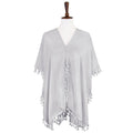 Tassel Trimmed Solid Cover Up