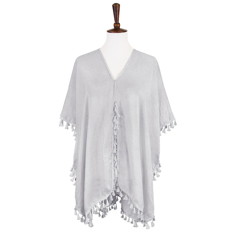 Tassel Trimmed Solid Cover Up