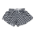 Black plaid kids girls team active summer shorts