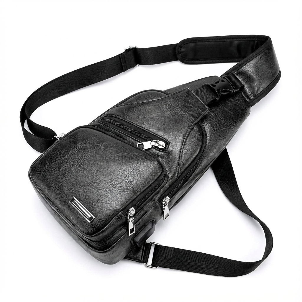 Men's Vegan Leather Sling Bag – Urban Commuter Carry