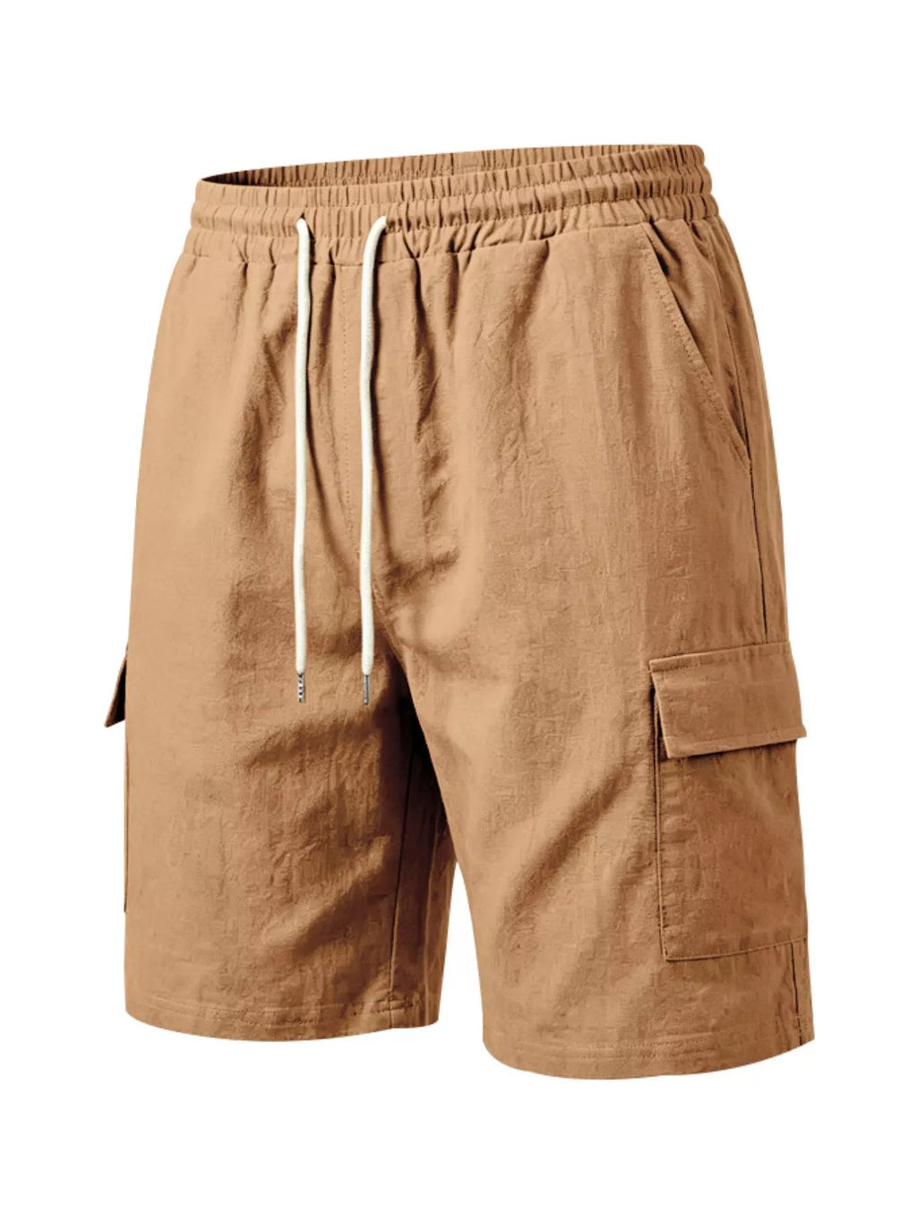 Men's Plus Size Casual Cargo Shorts with Drawstring Waist