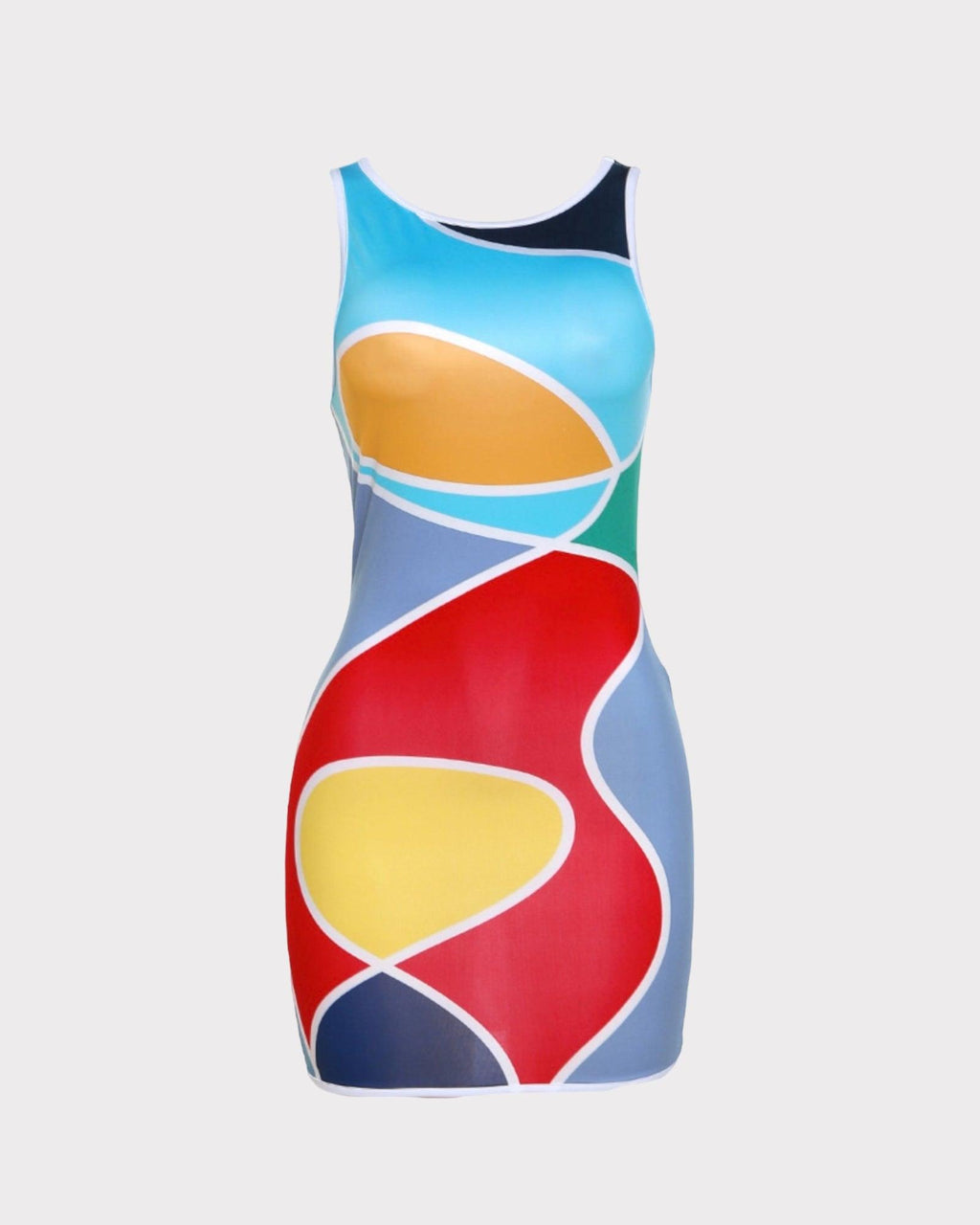 Abstract Multicolor Bodycon Dress