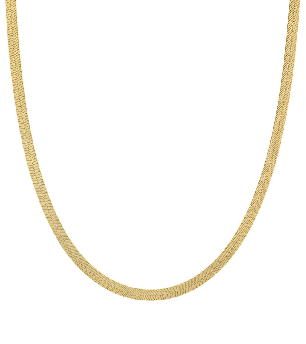 Herringbone Chain Necklace | 18K Gold Filled Herringbone Chain, Layered Necklace, Flat Snake Chain, Skinny Gold Chain Everyday Wear | Stainless Steel, Gold Filled 3mm 4mm | WA-930 to WA-936